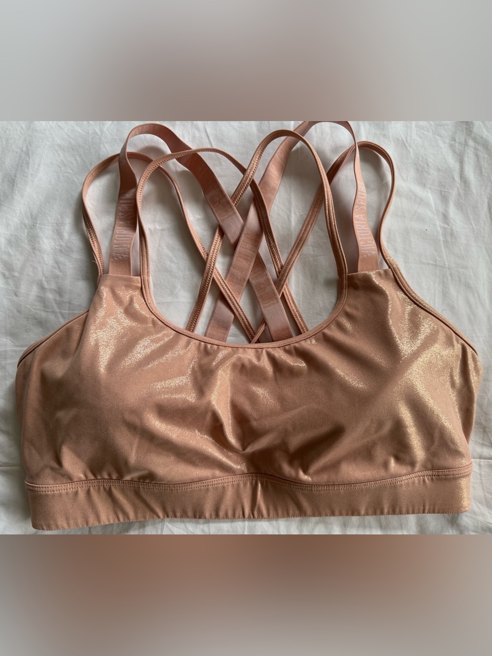 NWOT Victoria Secret Women Sports Bra Size Large Pink Shine Gorgeous